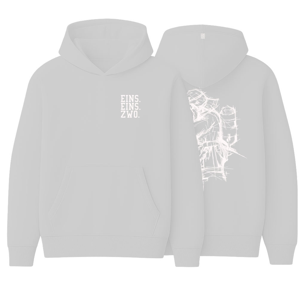 Design EINS. - Hoodie - Aufdruck weiß