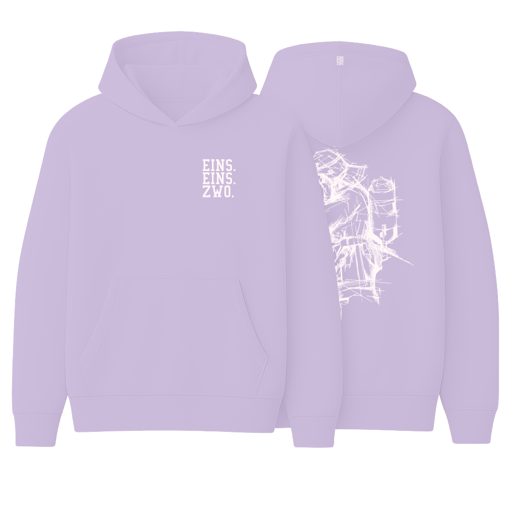 Design EINS. - Hoodie - Aufdruck weiß