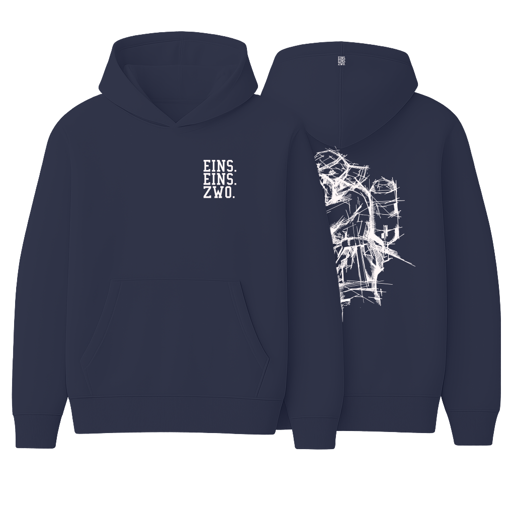 Design EINS. - Hoodie - Aufdruck weiß