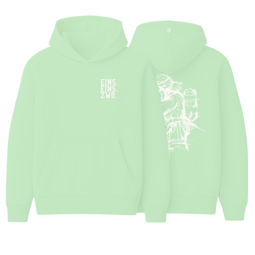 Design EINS. - Hoodie - Aufdruck weiß