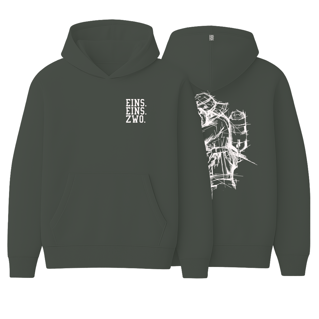 Design EINS. - Hoodie - Aufdruck weiß
