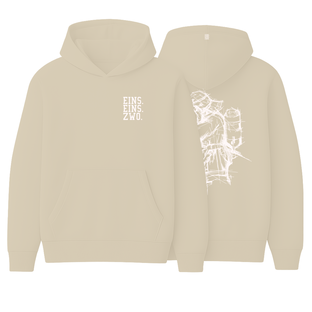 Design EINS. - Hoodie - Aufdruck weiß