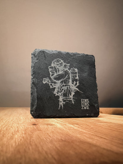 Schieferuntersetzer - EINS.EINS.ZWO.