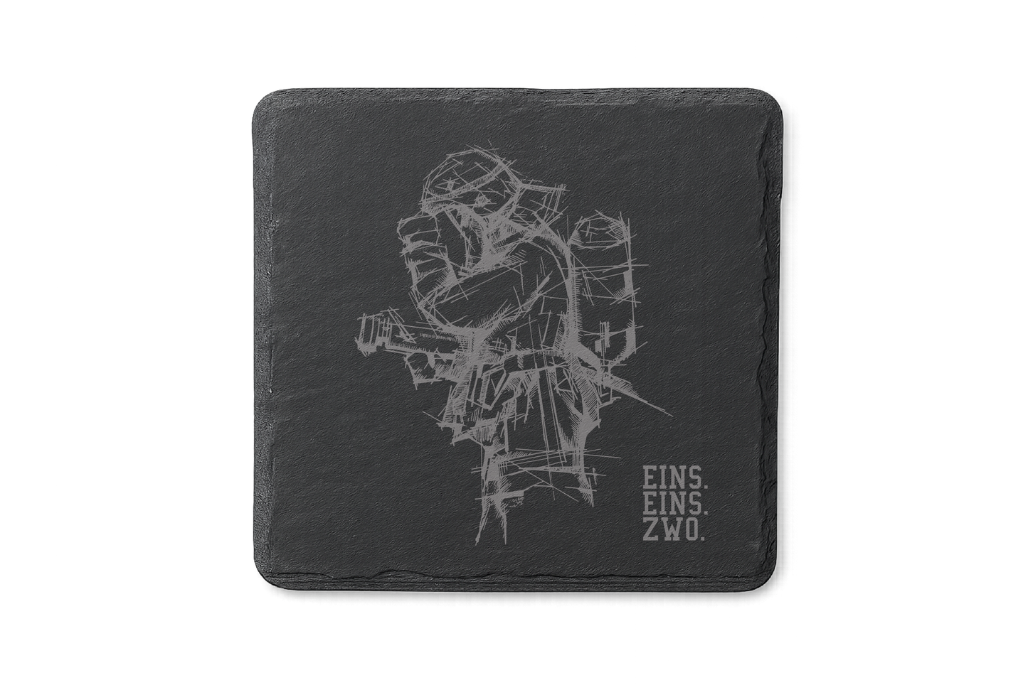 Schieferuntersetzer - EINS.EINS.ZWO.