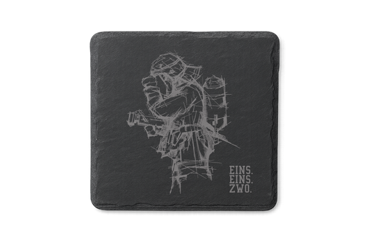 Schieferuntersetzer - EINS.EINS.ZWO.