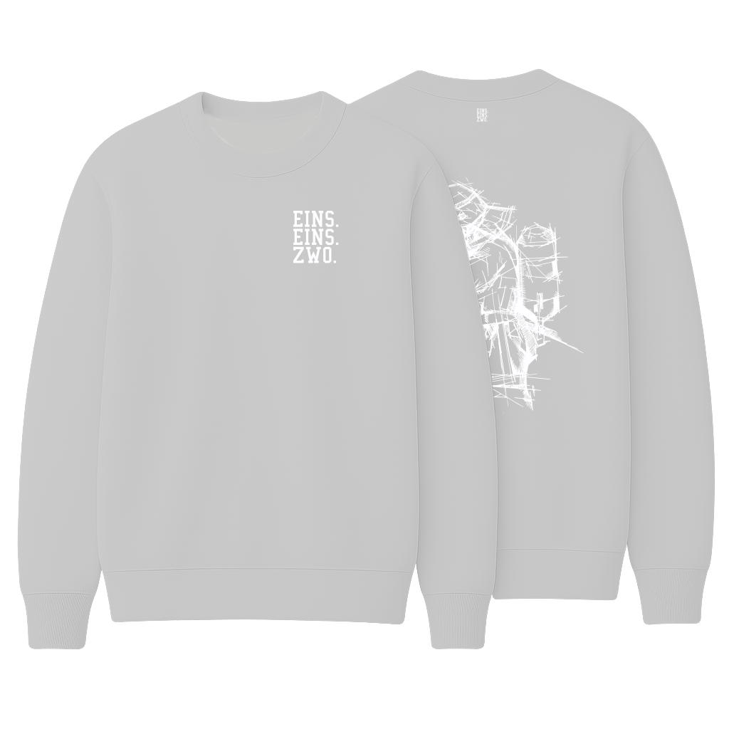 Design EINS. - Sweatshirt - Aufdruck weiß