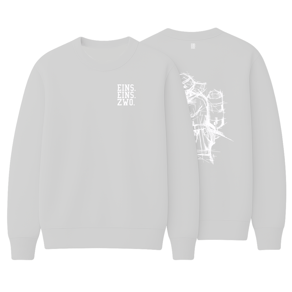 Design EINS. - Sweatshirt - Aufdruck weiß
