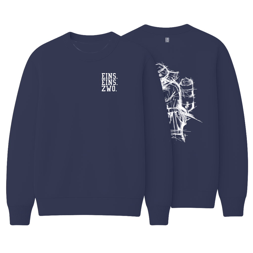 Design EINS. - Sweatshirt - Aufdruck weiß
