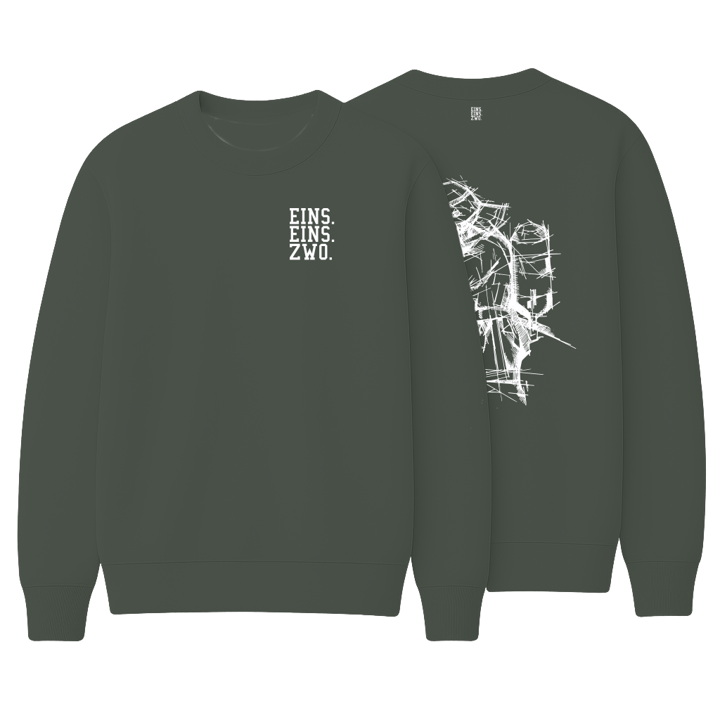 Design EINS. - Sweatshirt - Aufdruck weiß