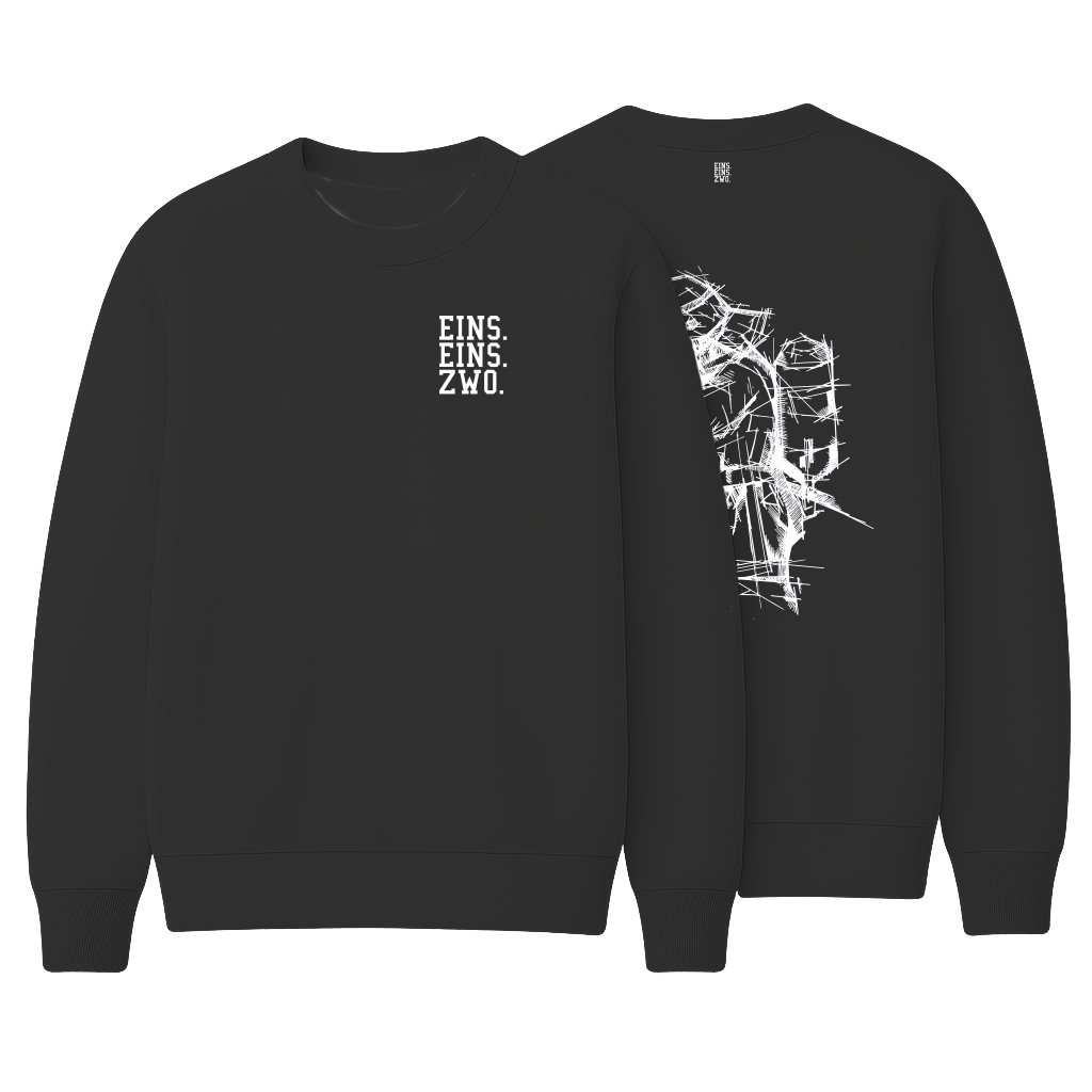Design EINS. - Sweatshirt - Aufdruck weiß