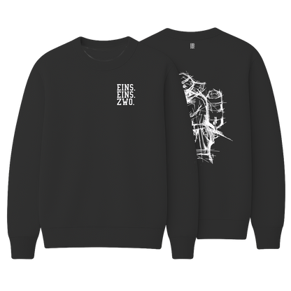 Design EINS. - Sweatshirt - Aufdruck weiß